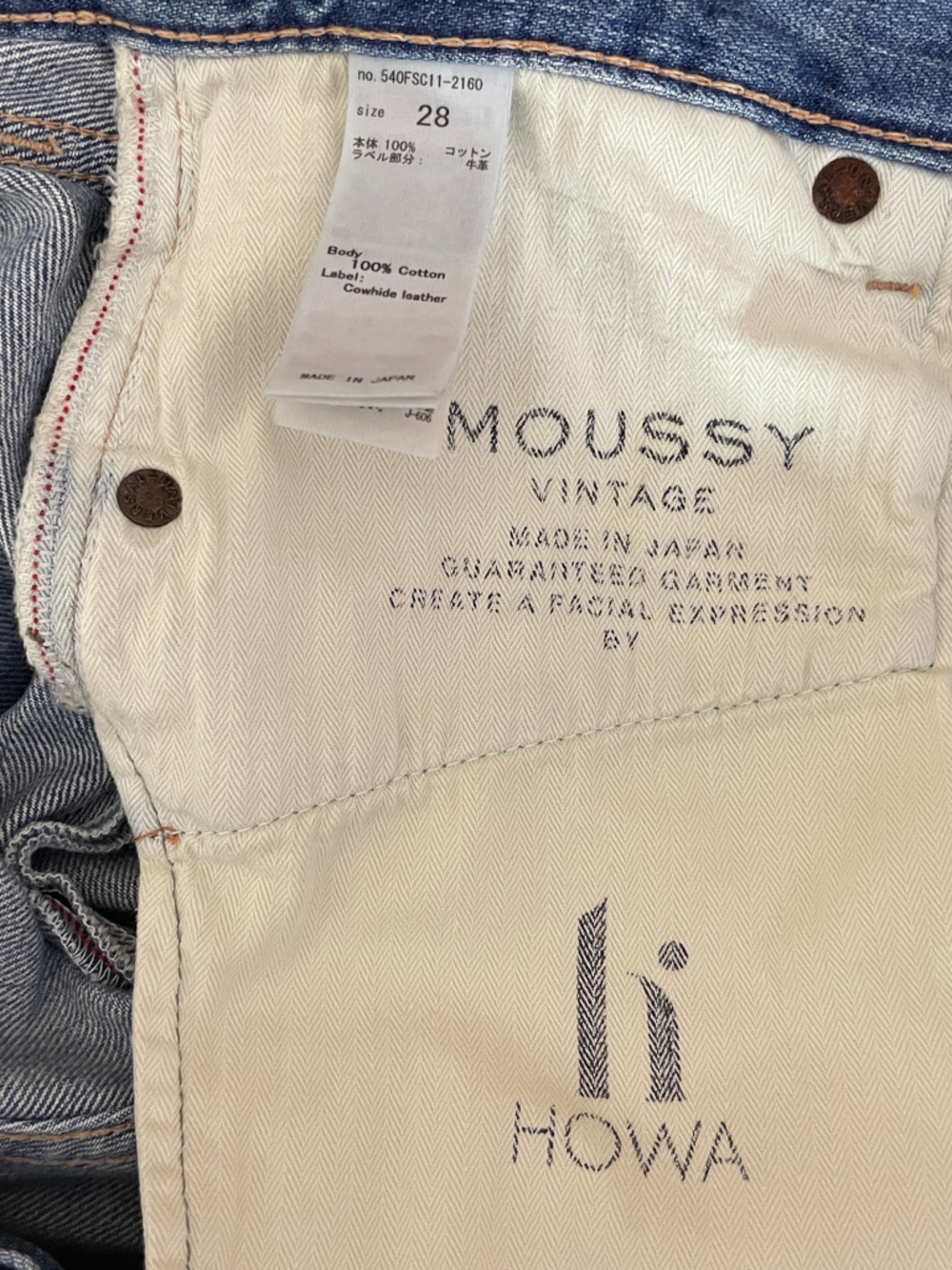 Moussy Vintage Selvedge Jeans Women's 28 Button Fly Straight Leg Distressed - Picture 14 of 16